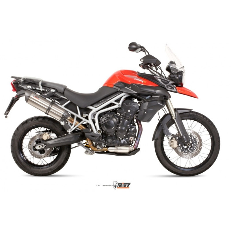 MIVV Triumph Tiger 800 xc / xr / xrx / xcx / xrt / xca 2011 2016 Suono Sport Slip-on RVS met Carbon eindkap