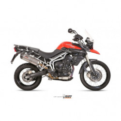 MIVV Triumph Tiger 800 xc / xr / xrx / xcx / xrt / xca 2011 2016 Oval Sport Slip-on Titanium met Carbon eindkap