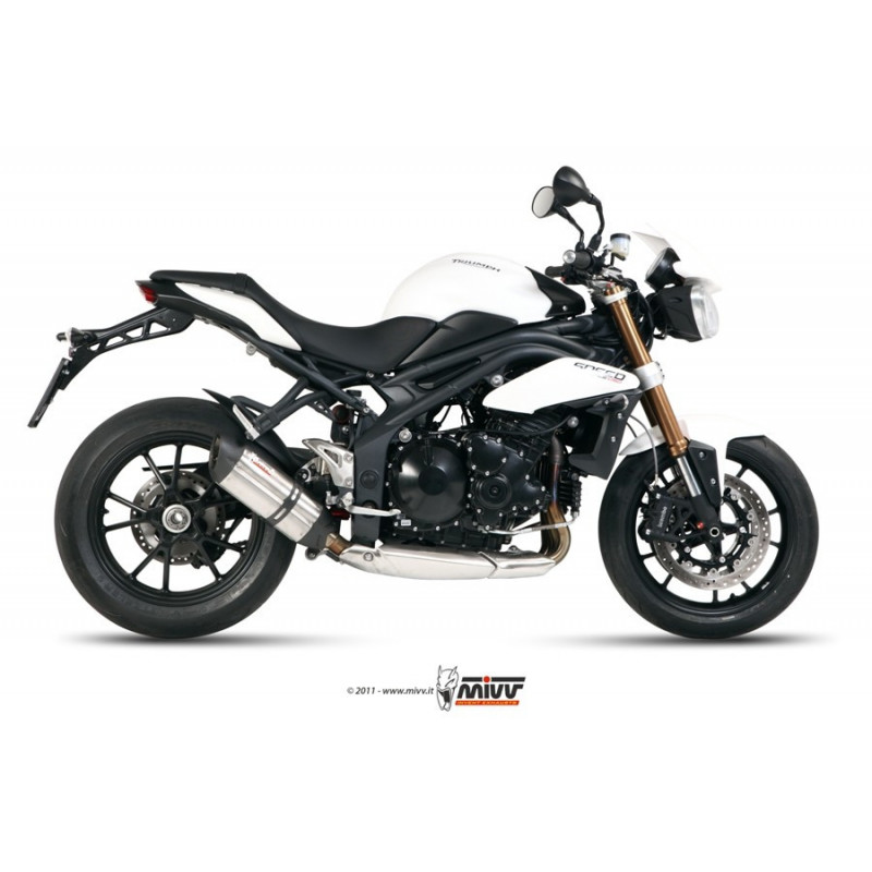 MIVV Triumph Speed triple 2011 2015 Suono Sport Slip-on RVS met Carbon eindkap