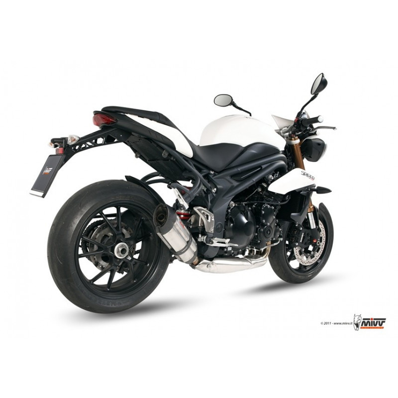 MIVV Triumph Speed triple 2011 2015 Suono Sport Slip-on RVS met Carbon eindkap
