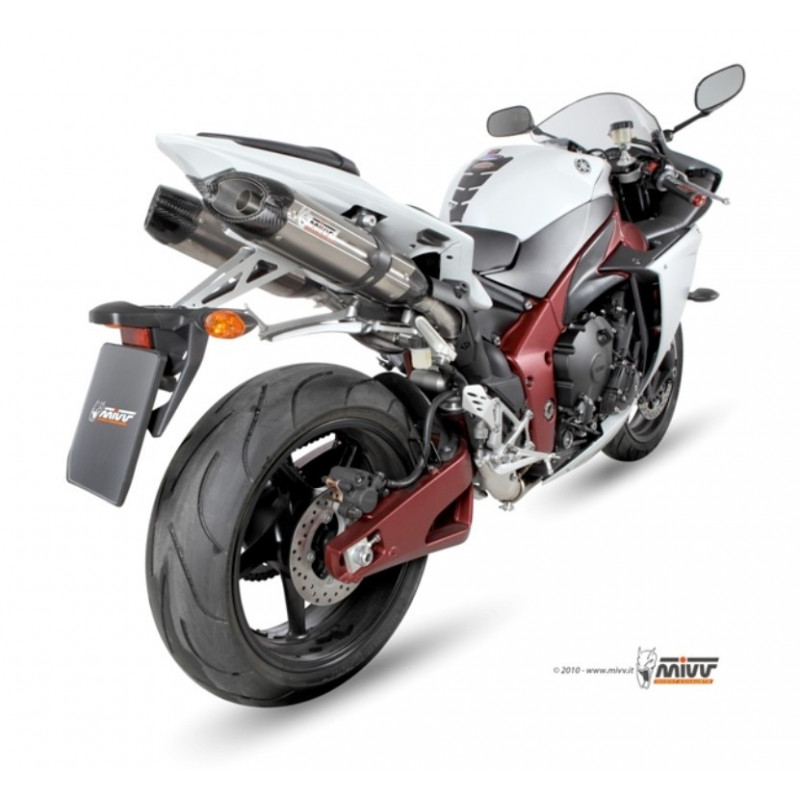 MIVV Yamaha Yzf 1000 r1 2009 2014 Suono Sport 2 slip-on RVS met Carbon eindkap