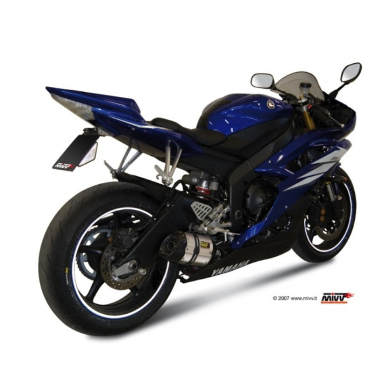 MIVV Yamaha Yzf 600 r6 2006 2016 Suono Sport Slip-on RVS met Carbon eindkap