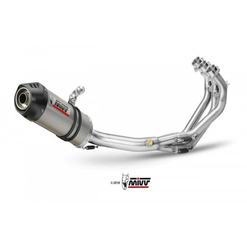 MIVV Yamaha Tracer 900 / tracer 900 gt 2015 Oval Sport Imp. compl./full sys. 3x1 Titanium met Carbon eindkap