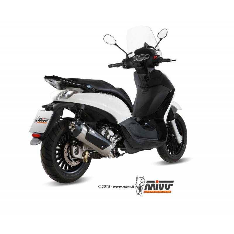 MIVV Piaggio Beverly 125 2014 2016 - Urban Imp. compl./full sys. 1x1 RVS (Inox)