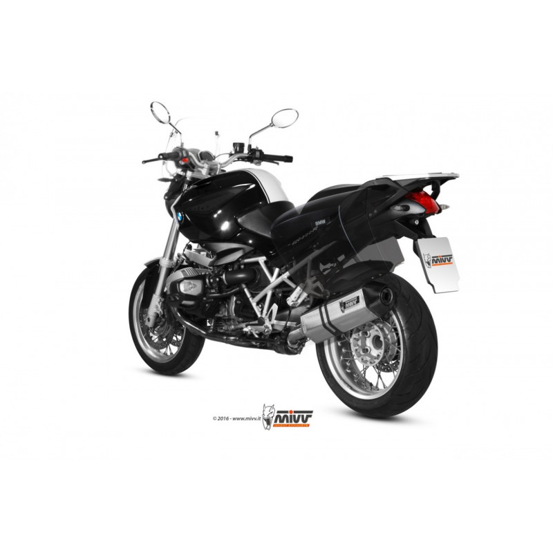 MIVV Bmw R 1200 r 2011 2014 Speed Edge Sport Slip-on RVS met Carbon eindkap