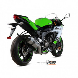 MIVV Kawasaki Zx-6 r 636 2013 2016 Speed edge Power steel Imp. compl./full sys. 4x2x1 RVS met Carbon eindkap