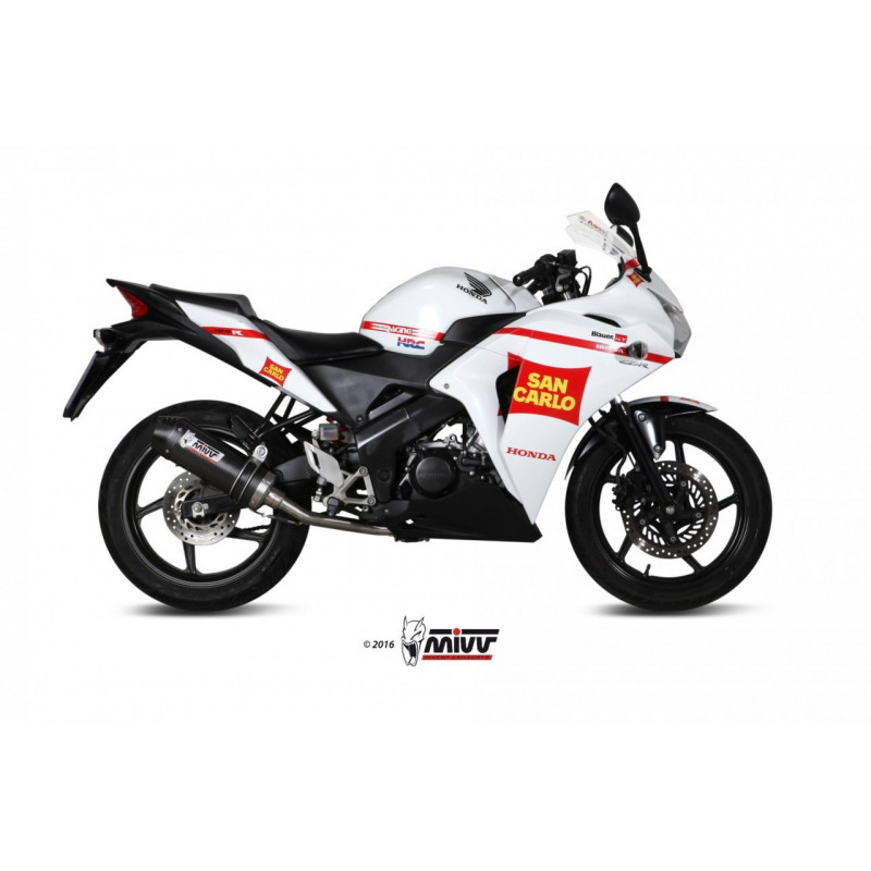 MIVV Honda Cbr 125 r 2011 2016 Oval Sport Imp. compl./full sys. 1x1 Carbon met Carbon eindkap