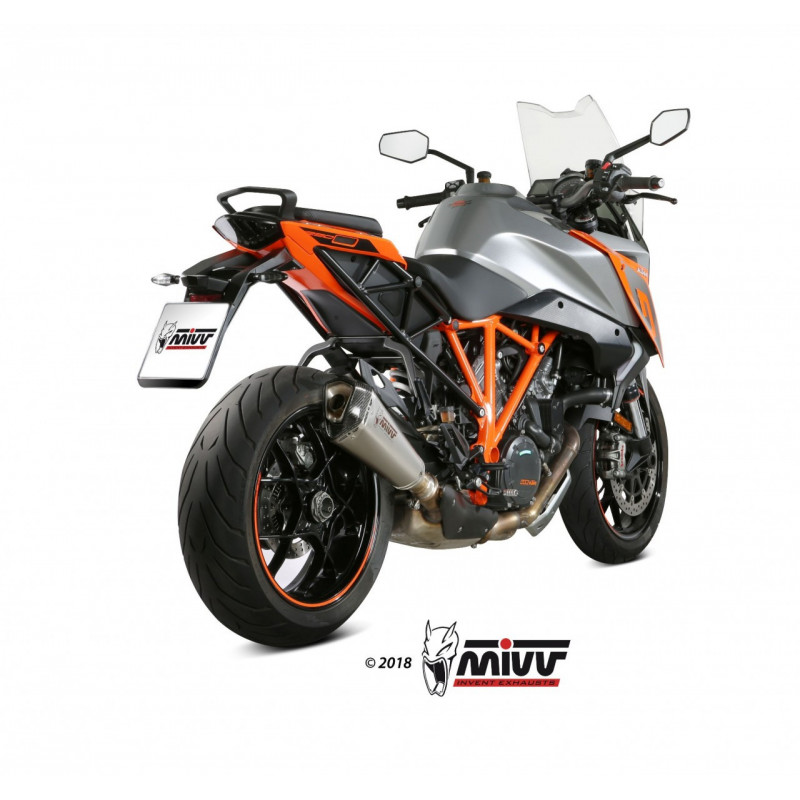 MIVV Ktm 1290 superduke gt 2016 Delta race Sport Slip-on RVS met Carbon eindkap