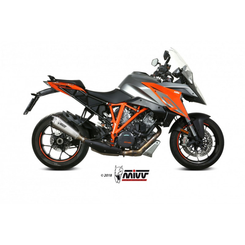 MIVV Ktm 1290 superduke gt 2016 Delta race Sport Slip-on RVS met Carbon eindkap