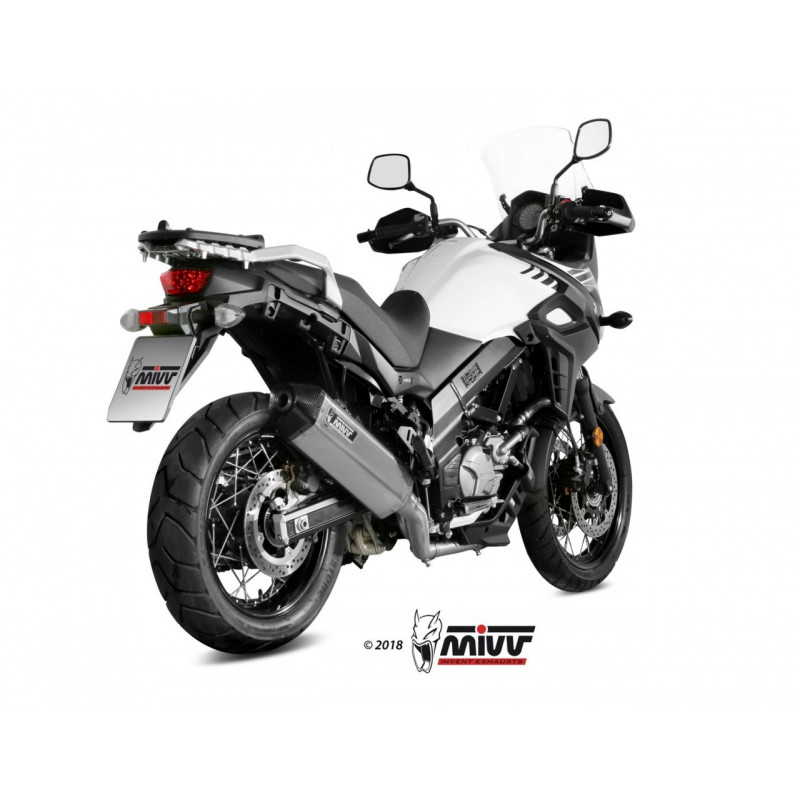 MIVV Suzuki DL V-Strom 650 2017 Speed Edge Sport Slip-on RVS met Carbon eindkap
