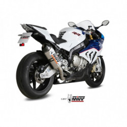 MIVV Bmw S 1000 RR 2015 2016 Speed edge Power steel Imp. compl./full sys. 4x2x1 RVS met Carbon eindkap