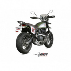 MIVV Ducati Scrambler 800 2015 Delta race Sport Slip-on RVS met Carbon eindkap