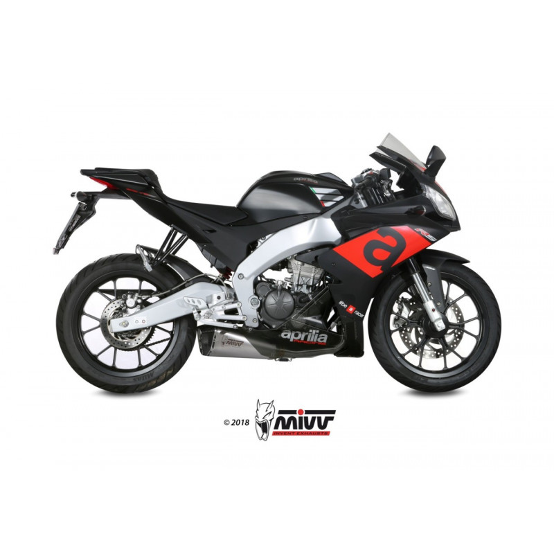 MIVV Aprilia Rs 125 (4 stroke) 2017 Delta race Sport Slip-on RVS met Carbon eindkap