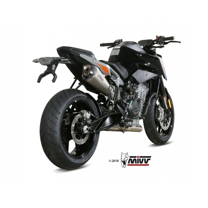 MIVV Ktm 790 duke 2018 Delta race Sport Slip-on RVS met Carbon eindkap