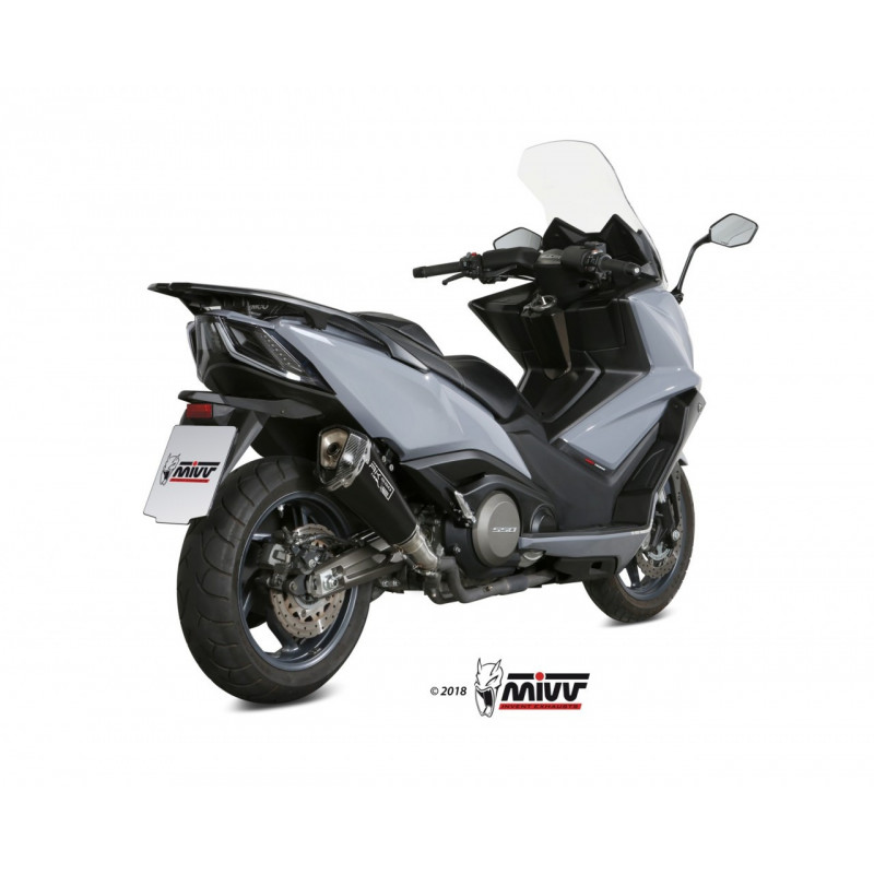 MIVV Kymco Ak550 2017 Delta race Sport Slip-on RVS met Carbon eindkap