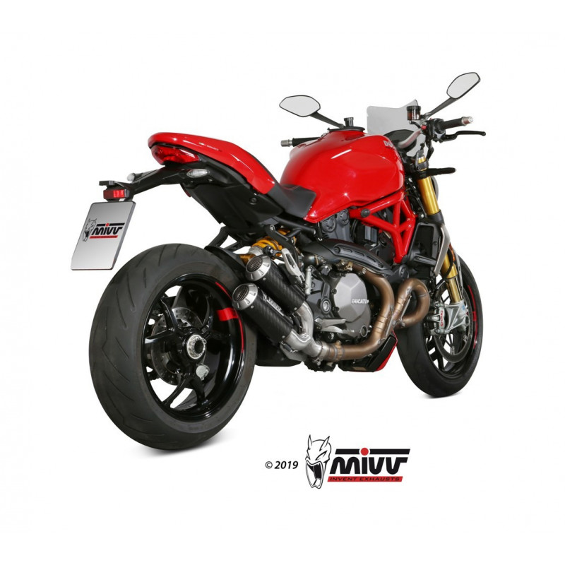 MIVV Ducati Monster 821 2018 Mk3 Sport 2 slip-on Carbon