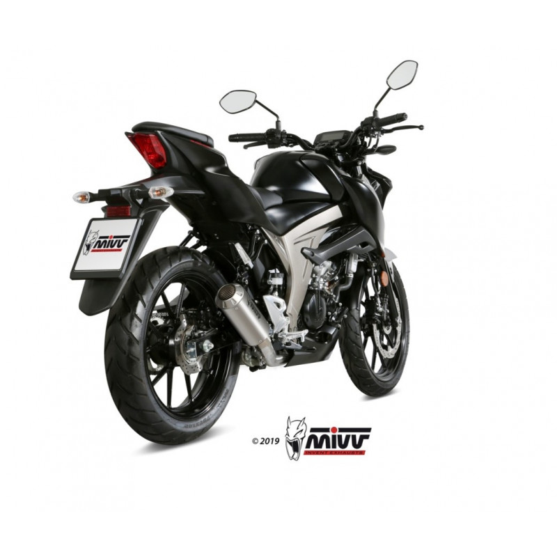 MIVV Suzuki GSX-R 125 2017 Mk3 Sport Imp. compl./full sys. 1x1 RVS (Inox)