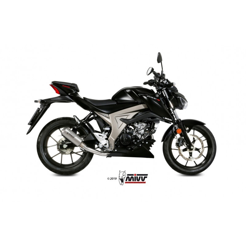 MIVV Suzuki GSX-R 125 2017 Mk3 Sport Imp. compl./full sys. 1x1 RVS (Inox)