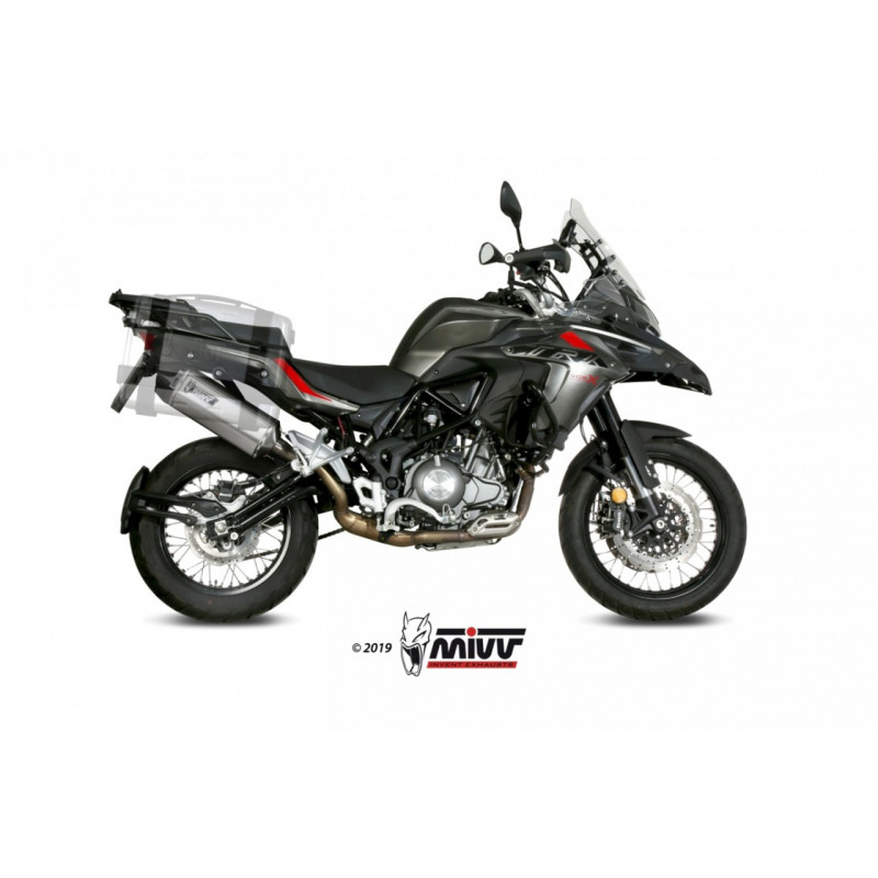 MIVV Benelli Trk 502 x 2018 Speed Edge Sport Slip-on RVS met Carbon eindkap