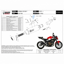 MIVV GPpro Rvs zwart HONDA CB 500 F 19-22