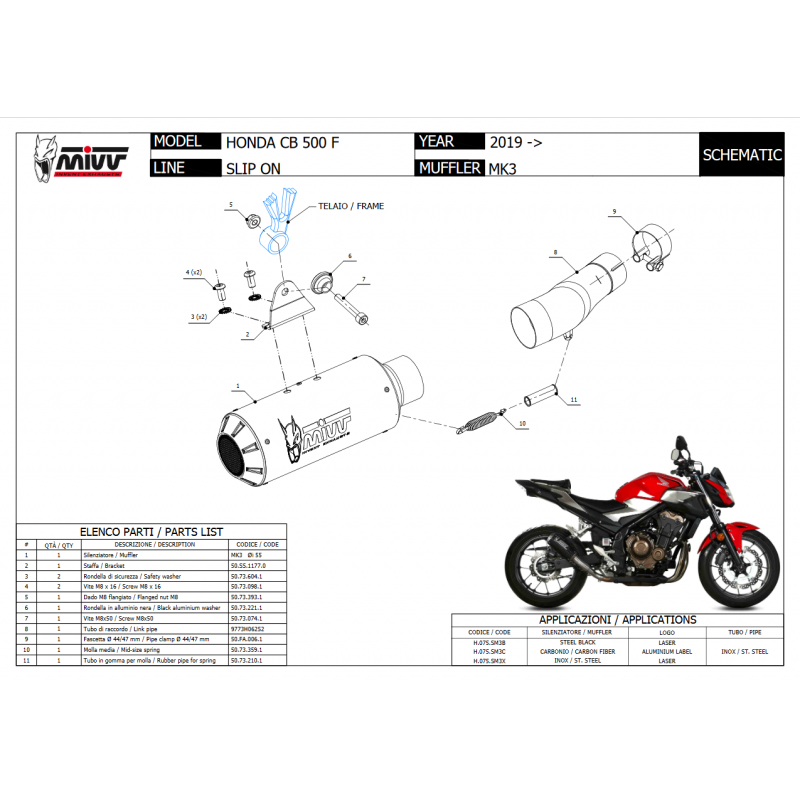 MIVV MK3 Carbon HONDA CB 500 F 19-22