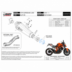 MIVV Ktm 1290 superduke 2014 2019 Delta race Sport Slip-on RVS met Carbon eindkap