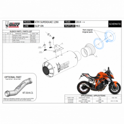 MIVV MK3 Rvs KTM 1290 SUPERDUKE 2014 - 2019