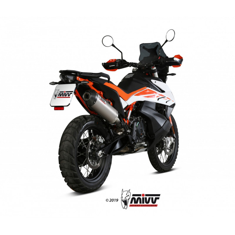 MIVV Ktm 790 adventure / r 2019 Oval Sport Slip-on Titanium met Carbon eindkap