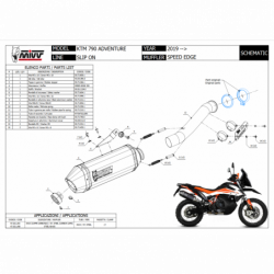 MIVV Ktm 790 adventure / r 2019 Speed Edge Sport Slip-on Steel black