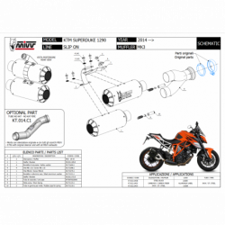 MIVV MK3 Rvs zwart KTM 1290 SUPERDUKE 2014 -