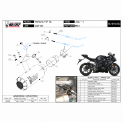 MIVV MK3 Rvs YAMAHA YZF 600 R6 2017 -