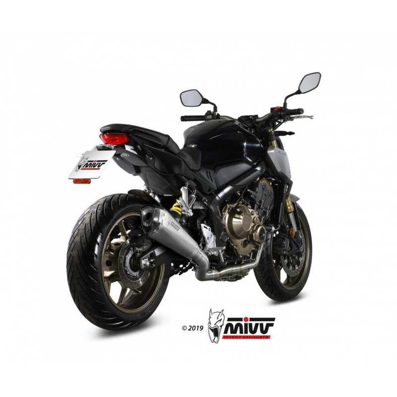 MIVV Honda Cb 650 r 2019 Delta race Sport Imp. compl./full sys. 4x2x1 RVS met Carbon eindkap