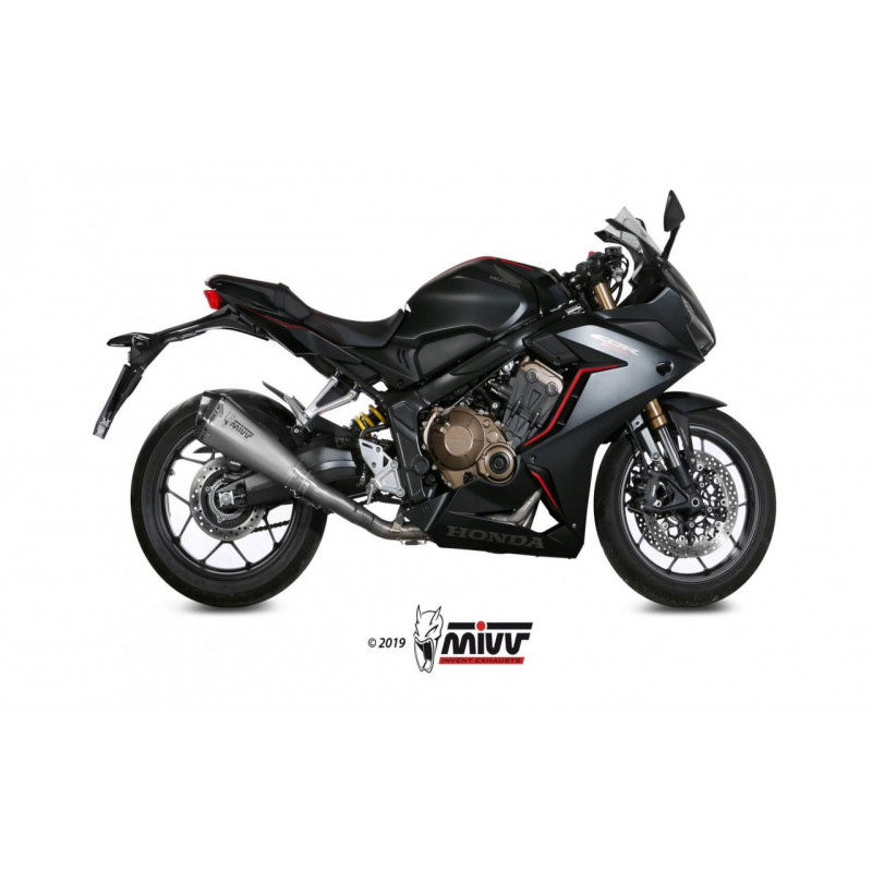 MIVV Honda Cb 650 r 2019 Delta race Sport Imp. compl./full sys. 4x2x1 RVS met Carbon eindkap