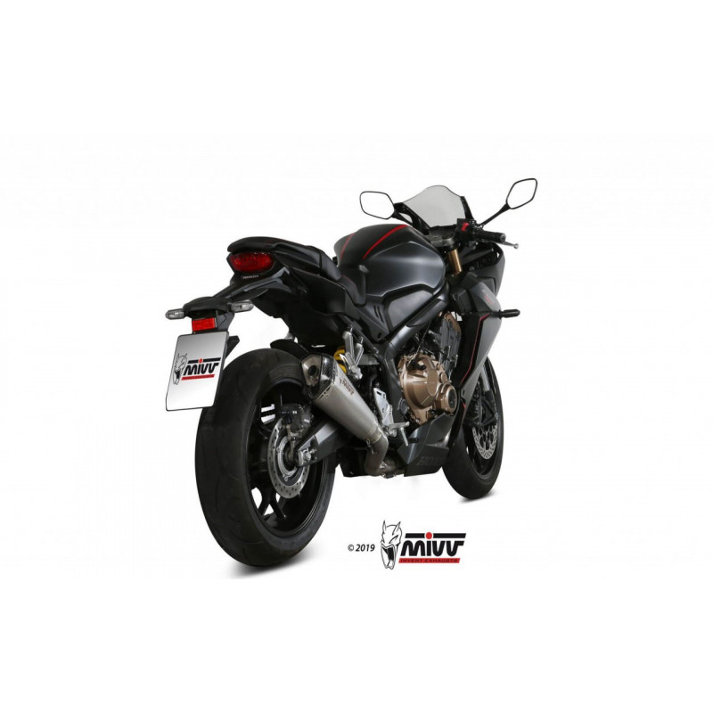 MIVV Honda Cb 650 r 2019 Delta race Sport Imp. compl./full sys. 4x2x1 RVS met Carbon eindkap