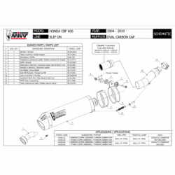 MIVV Oval Carbon HONDA CBF 600 2004 - 2010