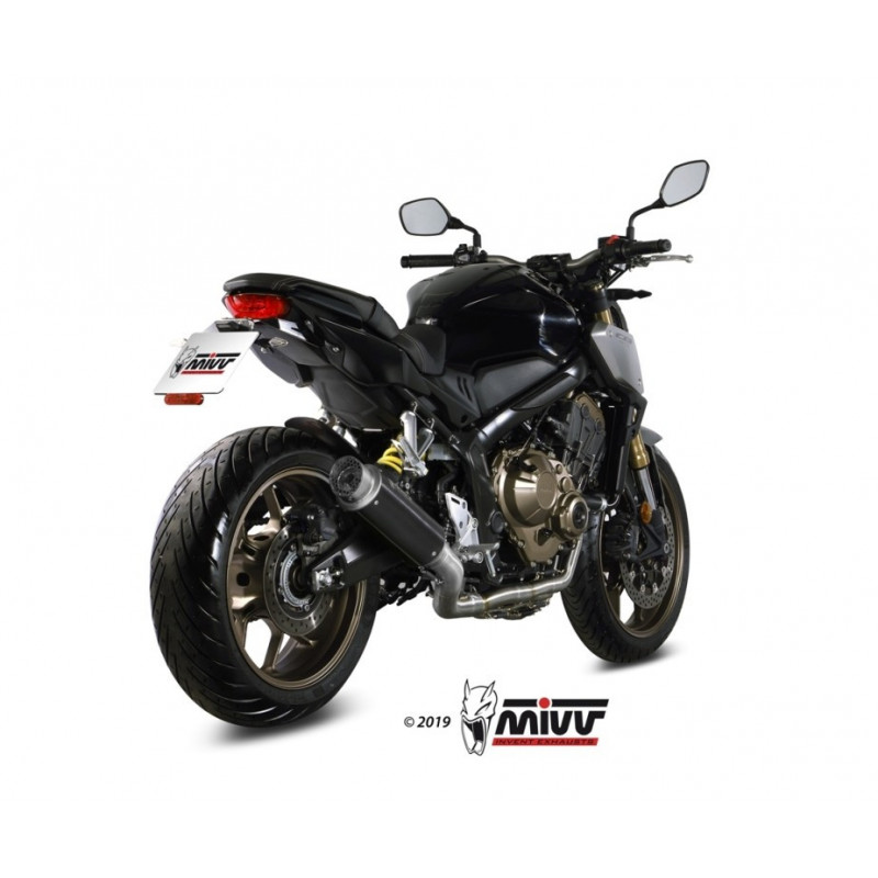 MIVV GPPro Rvs zwart met Catalysator Honda CBR 650 R´19-22/Honda CB 650 R ´19-22