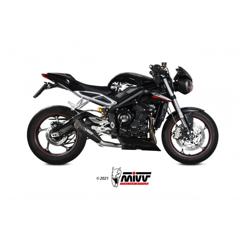 MIVV XM5 Rvs zwart Triumph Street Triple R/S/RS 17-21