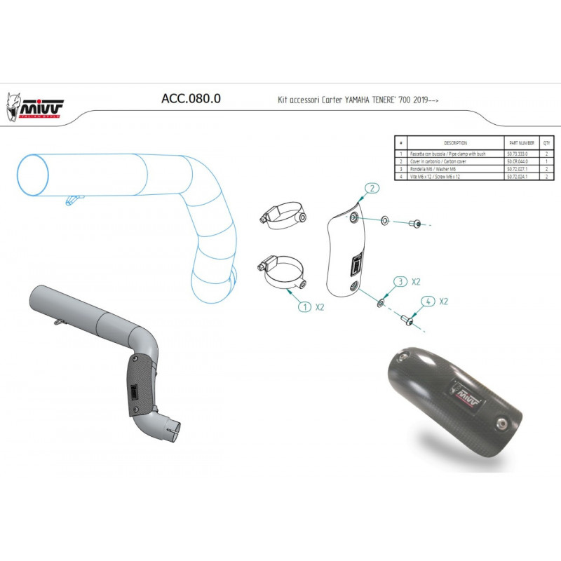 ACC.080.0 - MIVV hitteschild Carbon voor Y.064 systemen