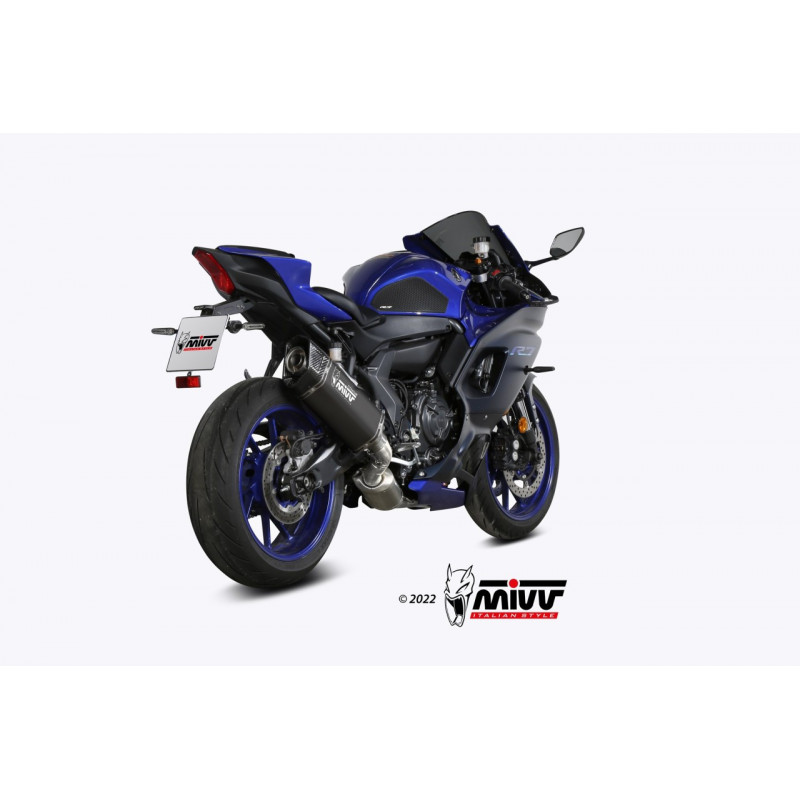 MIVV SR-1 Titanium zwart met Carbon eindkap YAMAHA R7 22-
