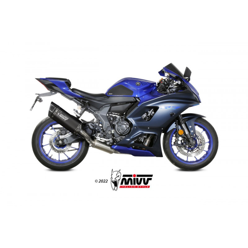 MIVV SR-1 Titanium zwart met Carbon eindkap YAMAHA R7 22-