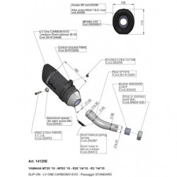 Leovince SBK LV Pro yamaha yzf r3-r25 - mt25-mt03 Carbon