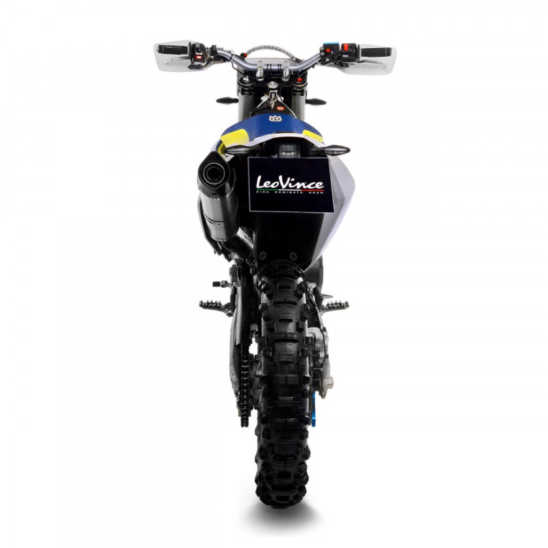 Leovince SBK LV One EVO 1/1 husqvarna 701 Enduro/supermoto RVS (Inox) met catalysator