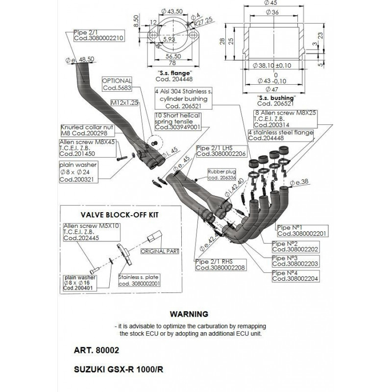 LeoVince Rvs bochtenset YAMAHA TÉNÉRÉ 700 19 -