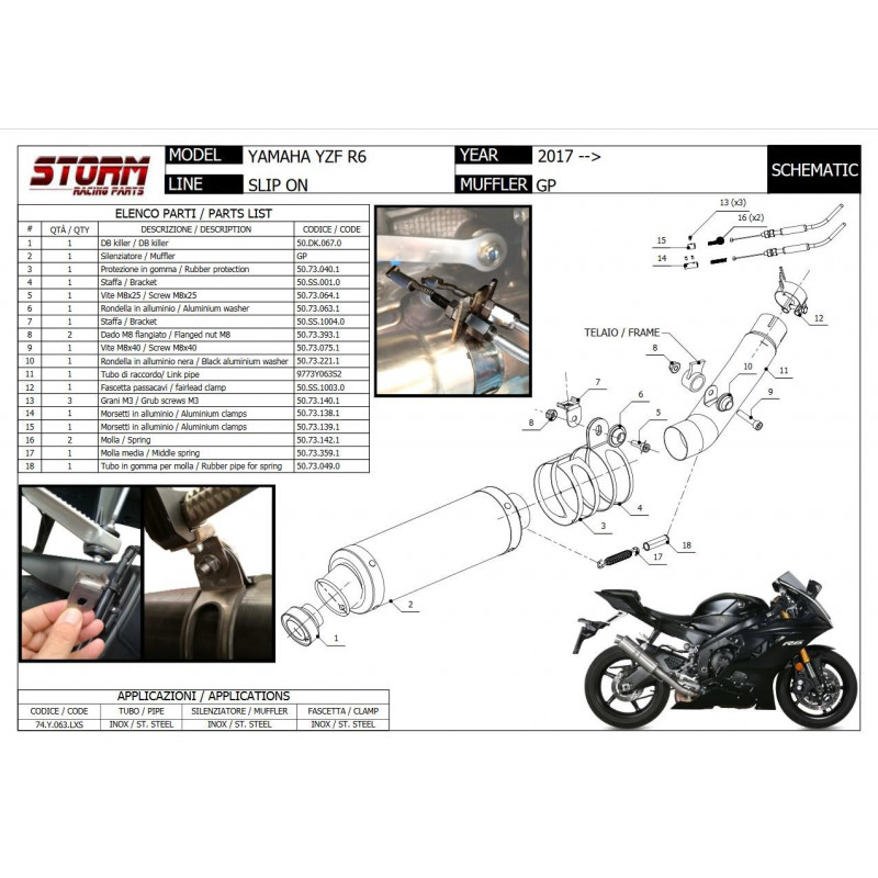 Storm by MIVV GP black Yamaha YZF-R6 17-